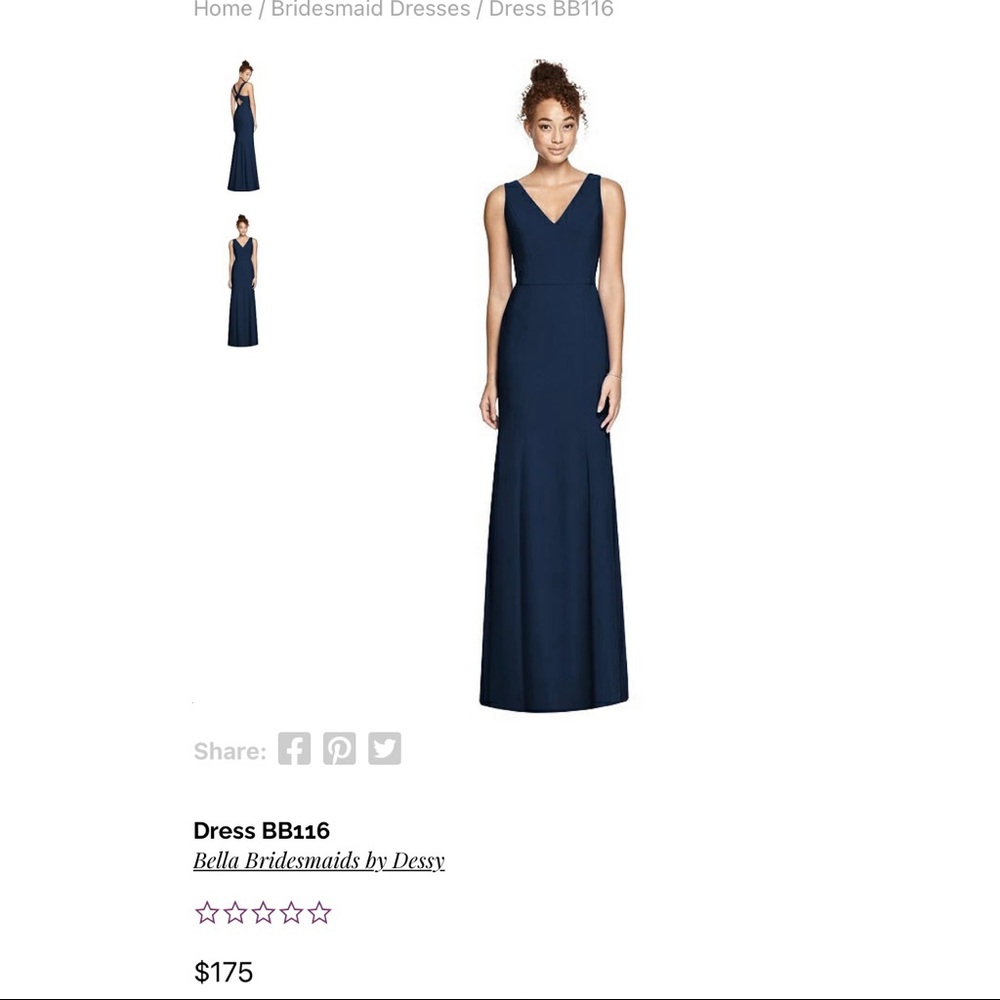 Bella Bridesmaid dress BB116, Midnight Navy, size 4